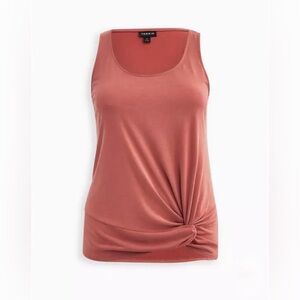Torrid Cupro Knot Front Tank Rust Size 0 (Large)